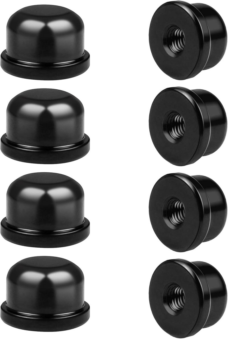 Aecsze 8 PCS 1/4-27 Lamp Finials, Lamp Shade Screw Cap for Lamp Shade Bracket Harp Top, Lamp Finial Knob Lamp Shade Screw Cap Lamp Fittings (1/2 Inch Tall, Black) - Image 1